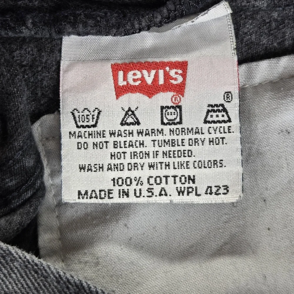 Vintage Levis 501 Jeans Mens Black Straight Made in USA Button Fly Fits 30x33